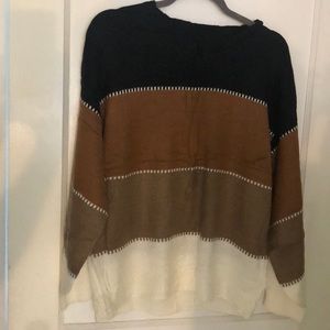 Light multi-colored casual crew neck sweater